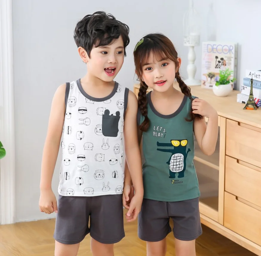 2 Pieces On Sale Kids Summer Clothing Sets For Boys Girls Cotton Tank tops + Beach shorts Pajamas Clothes For 2 4 6 8 10 Years
2 Pieces On Sale Kids Summer Clothing Sets For Boys Girls Cotton Tank tops + Beach shorts Pajamas Clothes For 2 4 6 8 10 Years