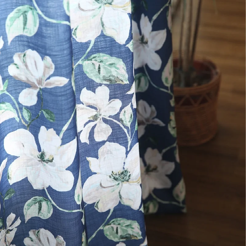 American Curtains for Living Dining Room Bedroom Retro Blue Big Flower Navy Pastoral Imitation Cotton and Linen Curtains Tulles
American Curtains for Living Dining Room Bedroom Retro Blue Big Flower Navy Pastoral Imitation Cotton and Linen Curtains Tulles