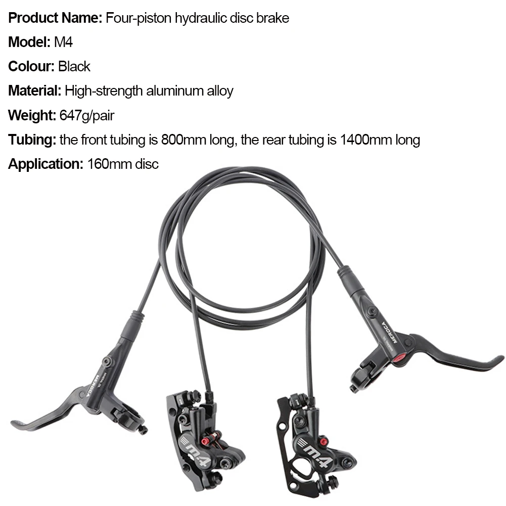Mountain Bike Hydraulic Disc Brake Front Rear 800/1400mm 4-Piston Oil Dsic Brake 160mm Disc Brake Rotor MTB Bicycle Accessories
Mountain Bike Hydraulic Disc Brake Front Rear 800/1400mm 4-Piston Oil Dsic Brake 160mm Disc Brake Rotor MTB Bicycle Accessories