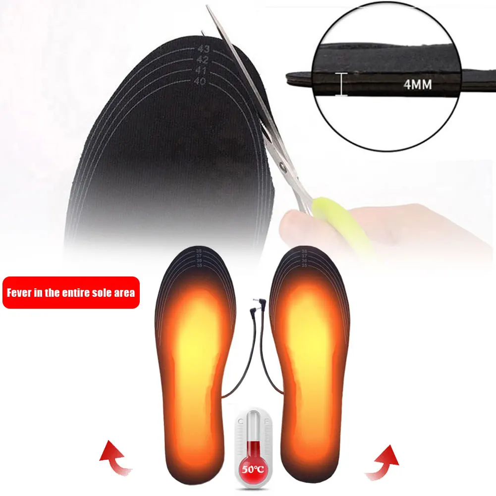 New 1Pair of Winter Outdoor Sports Foot Warm Insoles USB Heating Shoes Comfortable and Soft Leather Cotton can be Cut 35-46 Size
New 1Pair of Winter Outdoor Sports Foot Warm Insoles USB Heating Shoes Comfortable and Soft Leather Cotton can be Cut 35-46 Size