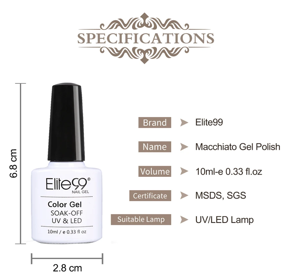 Elite99 Гель-лак для ногтей гибрид Vernis все маникюр верхний слой из праймер лак УФ