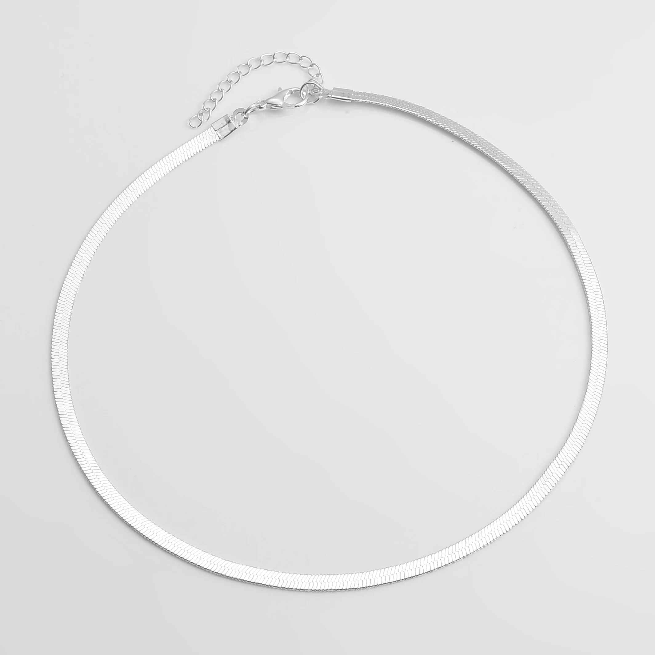 Gold Blade chain Choker Necklace Women Sexy Flat snake chain Gift 
Gold Blade chain Choker Necklace Women Sexy Flat snake chain Gift