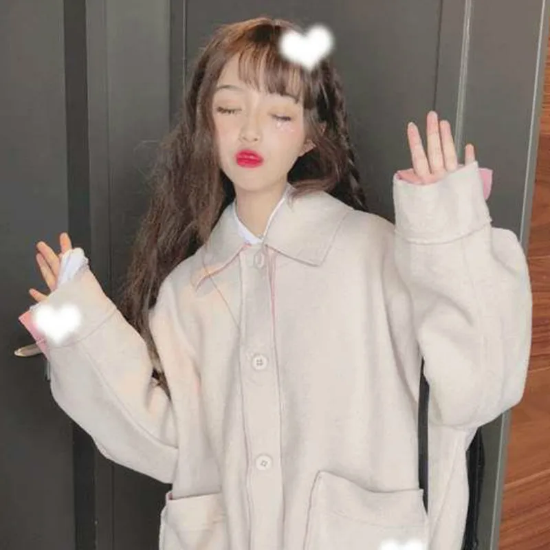 Wool Blends Women Solid Middle Length Autumn Womens Overcoats Coats Fashion Cute Simple Pocket All-match Elegant Leisure Loose
Wool Blends Women Solid Middle Length Autumn Womens Overcoats Coats Fashion Cute Simple Pocket All-match Elegant Leisure Loose