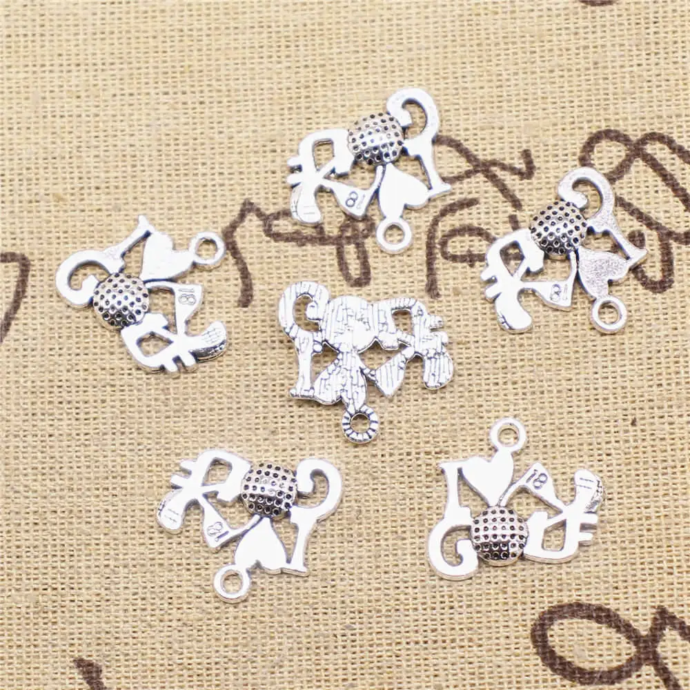 Keychain Accessori 19x21mm I Love Golf Charms Antique Silver Color 10pcs 
Keychain Accessori 19x21mm I Love Golf Charms Antique Silver Color 10pcs