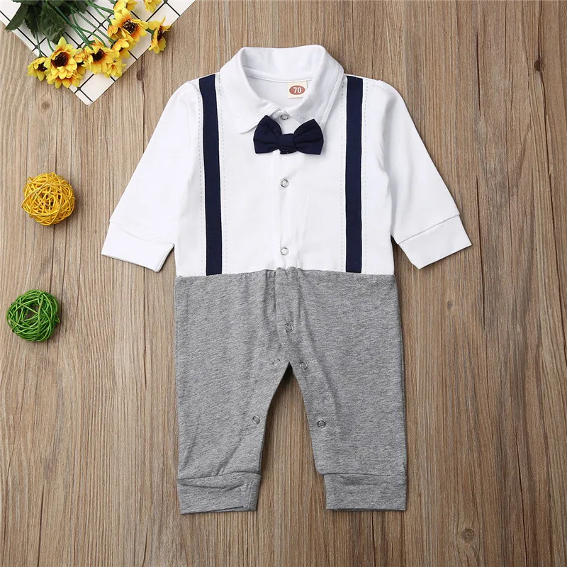 Gentleman Kids Baby Boys Bow Tie Jumpsuit Romper Tops Long Sleeve Cotton Autumn Clothes Outfits
Gentleman Kids Baby Boys Bow Tie Jumpsuit Romper Tops Long Sleeve Cotton Autumn Clothes Outfits