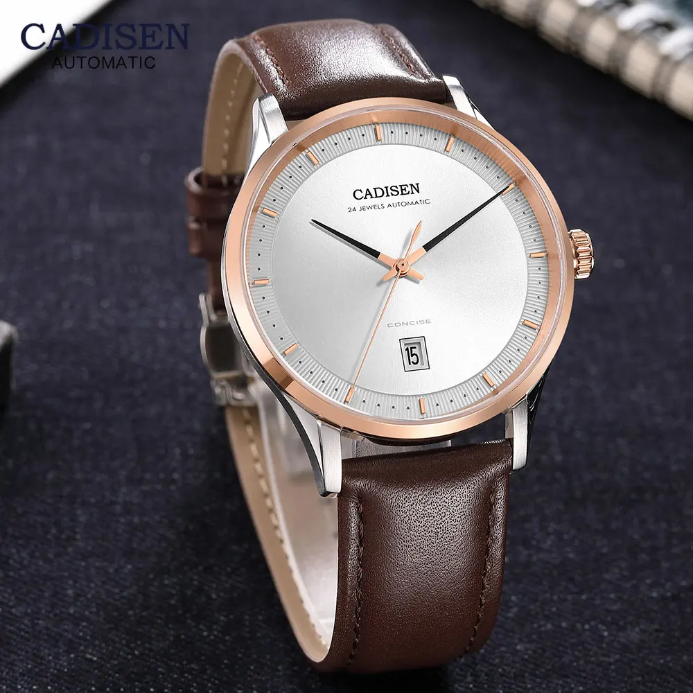 CADISEN Luxury Automatic Mechanical Watches Men Top Brand Leather Waterproof Wristwatch Man NH35A Movement Classic Watch 8143
CADISEN Luxury Automatic Mechanical Watches Men Top Brand Leather Waterproof Wristwatch Man NH35A Movement Classic Watch 8143