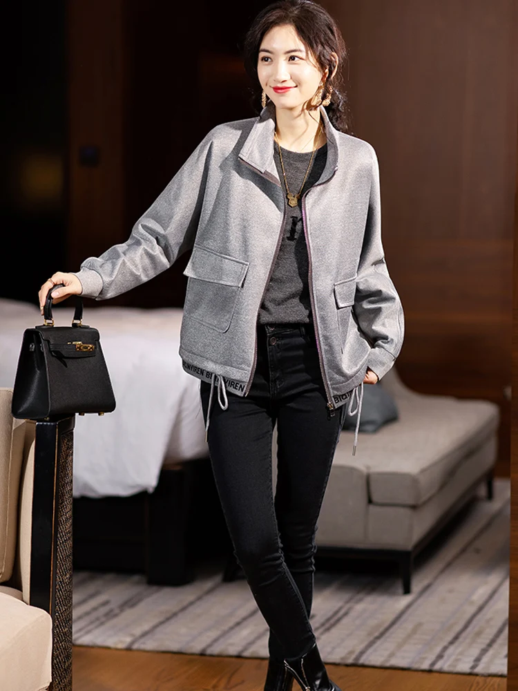 Fashion Women Jacket Women Turn-down Collar Letter Printed Casual Coats Female Pocket Zipper Oversized clothes Spring Winter Top
Fashion Women Jacket Women Turn-down Collar Letter Printed Casual Coats Female Pocket Zipper Oversized clothes Spring Winter Top