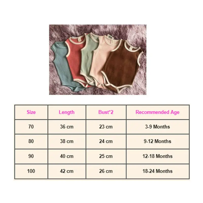 5 Colors Toddler Baby Girl Boys Bodysuits Clothes Knit Sleeveless Solid Jumpsuit Bodysuit Summer Baby Girl Boy Jumpsuit Outfits
5 Colors Toddler Baby Girl Boys Bodysuits Clothes Knit Sleeveless Solid Jumpsuit Bodysuit Summer Baby Girl Boy Jumpsuit Outfits
