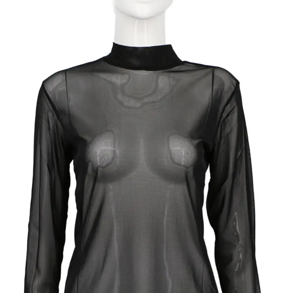 Dropshipping Sexy Women See Through Mesh Long Sleeve Mock Neck Bottoming Blouse Top T-Shirt
Dropshipping Sexy Women See Through Mesh Long Sleeve Mock Neck Bottoming Blouse Top T-Shirt