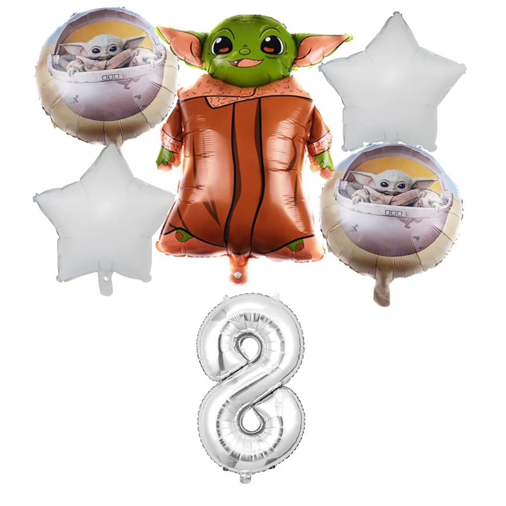 Фольгированные воздушные шары Yoda 6 шт./Лот зеленые Звездные украшения для дня