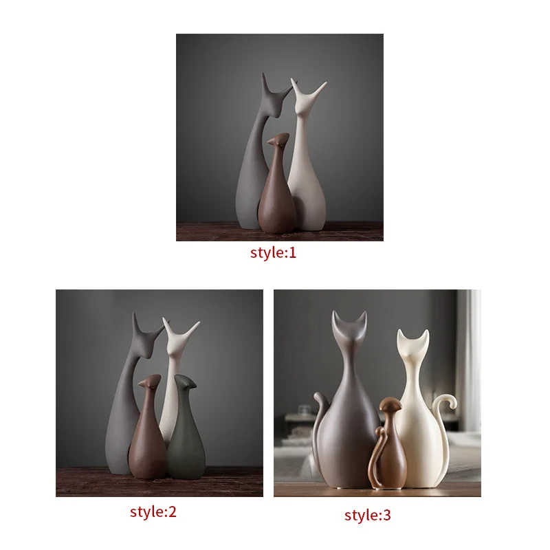 Nordic Ceramics Handicraft Articles Deer Cat Animal Family Figurines Concise Fashion Modern Originality Home Art Decoration
Nordic Ceramics Handicraft Articles Deer Cat Animal Family Figurines Concise Fashion Modern Originality Home Art Decoration
