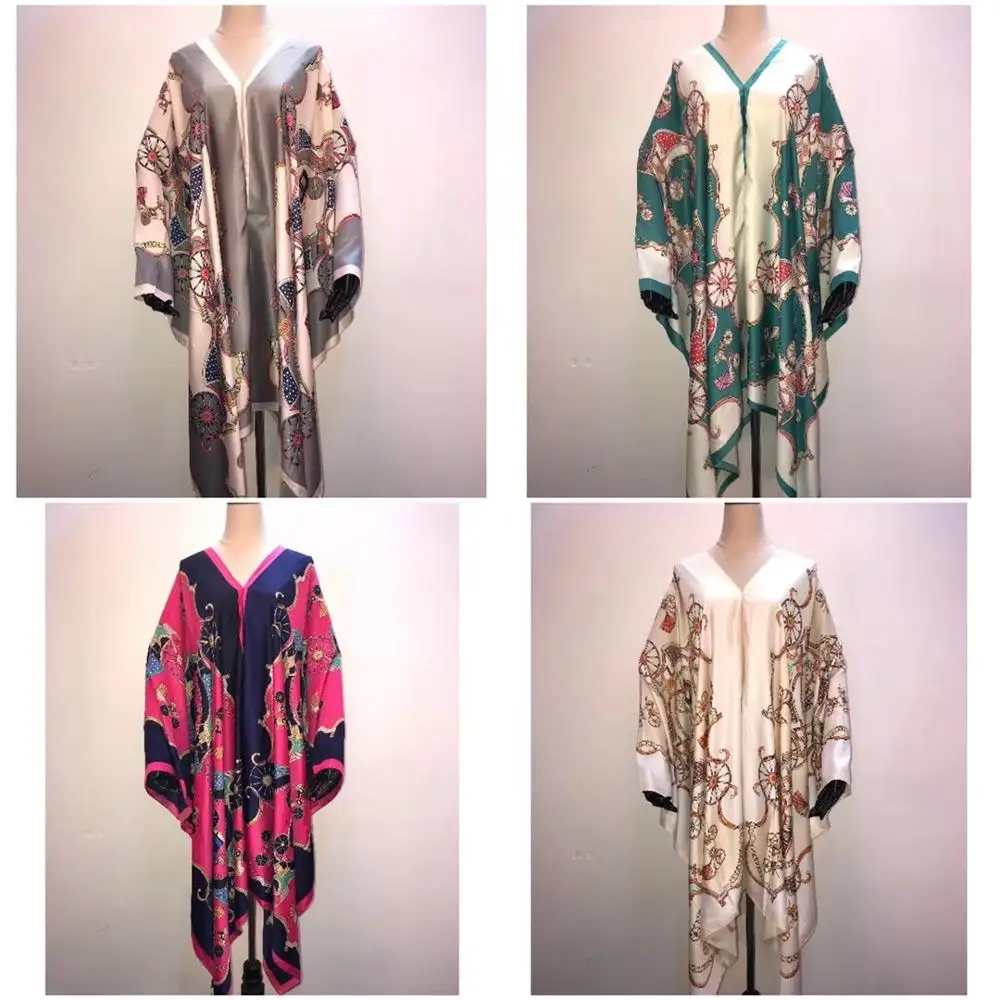 Turkey Popular Printed Silk Women top Clothes Free size Sexy v-neck African women's short dresses
Turkey Popular Printed Silk Women top Clothes Free size Sexy v-neck African women's short dresses