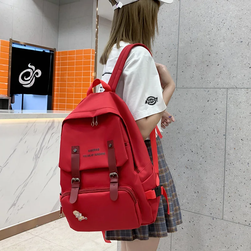 2020 New 4Pcs/set Canvas School Bag For Teenagers Girls Student High Quality Women Travel Backpacks Female Book Bags | Багаж и сумки