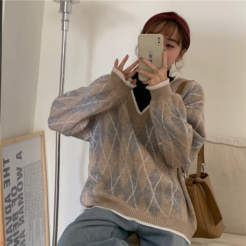 Женские Свитера New Winter O-Neck Fake Two Pieces Lingge Sweater Women All-Match Retro Fashion Pullover Knitted Loose Warm
Женские Свитера New Winter O-Neck Fake Two Pieces Lingge Sweater Women All-Match Retro Fashion Pullover Knitted Loose Warm