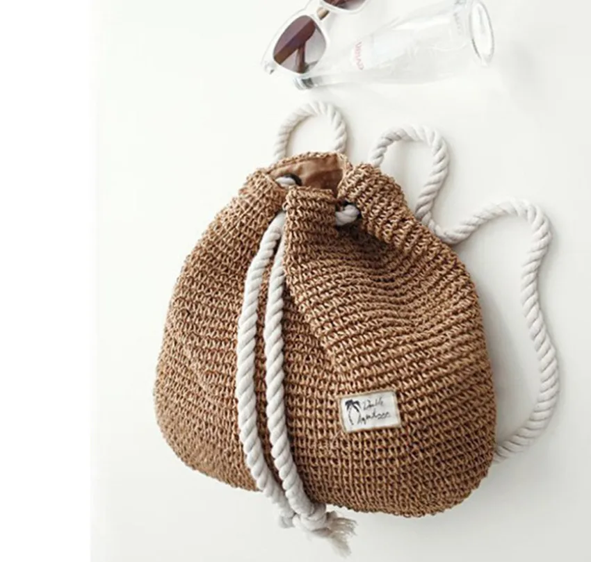 Summer Women Straw Backpack Handmade Beach Bag Drawstring Knapsack Knitted Crocheted Shoulder Bag Travel Bag Summer Women Straw 
Summer Women Straw Backpack Handmade Beach Bag Drawstring Knapsack Knitted Crocheted Shoulder Bag Travel Bag Summer Women Straw