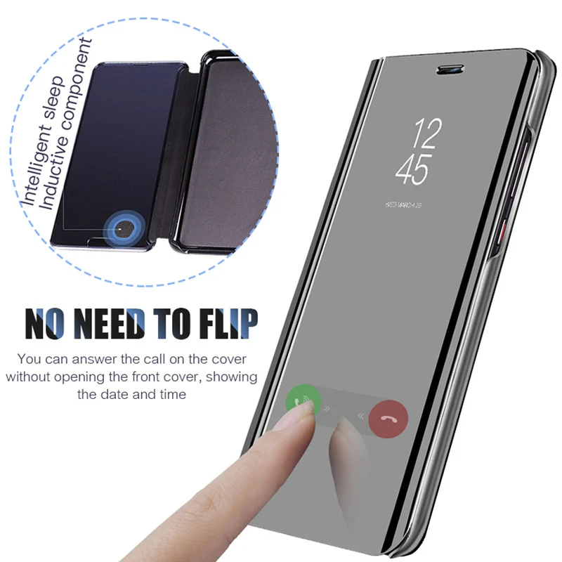 Умный зеркальный флип-чехол для телефона Huawei P40 P30 P20 Mate 20 30 40 Honor Lite Pro P Smart Plus 2019 2020