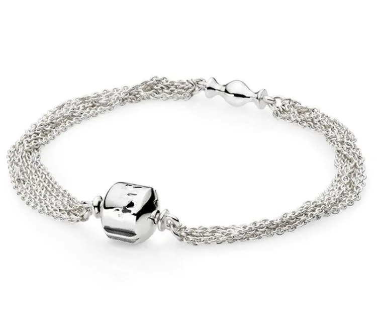 925 Sterling Silver pandoraBracelet Multi-strand One Clip Station Snake Chain Bangle Fit Bead Charm Diy pandoraJewelry
925 Sterling Silver pandoraBracelet Multi-strand One Clip Station Snake Chain Bangle Fit Bead Charm Diy pandoraJewelry