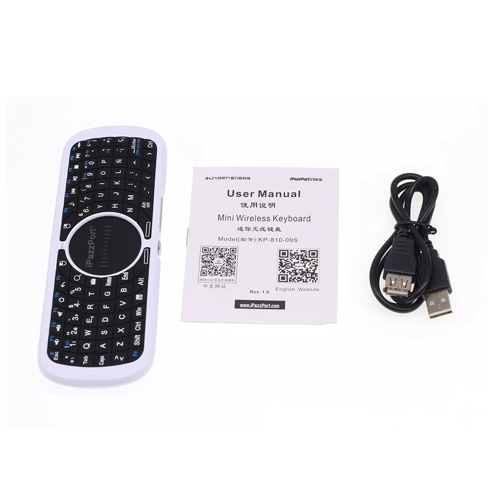 

iPazzPort KP-810-09 Spanish Espanol 2.4G Mini Wireless Keyboard with TouchPad Mouse for Mi Box Android TV Box Set Top Box