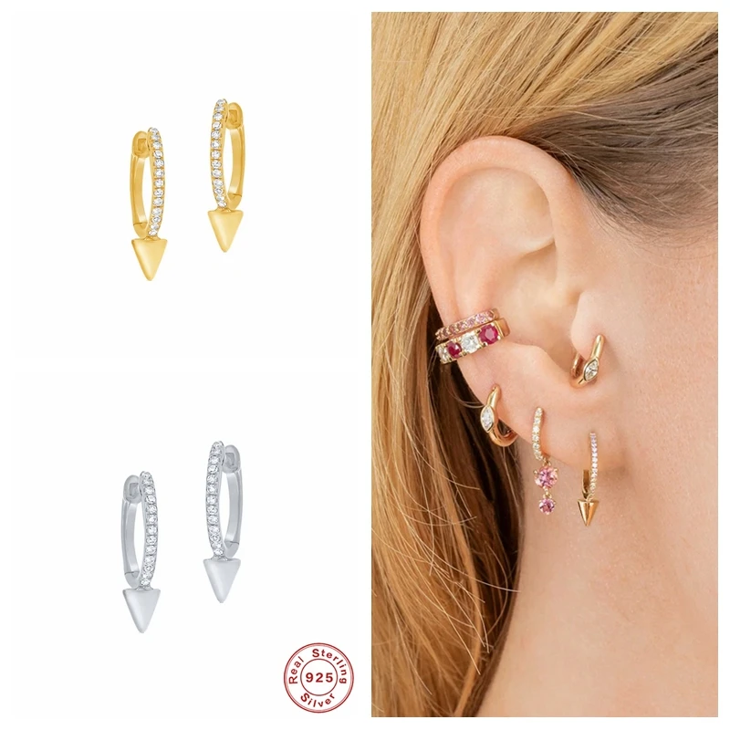 GS 925 Sterling Silver French Cone Hoop Earrings for Women Geometric CZ Zircon Circle Huggie Earrings Party Fine Jewelry Gift
GS 925 Sterling Silver French Cone Hoop Earrings for Women Geometric CZ Zircon Circle Huggie Earrings Party Fine Jewelry Gift