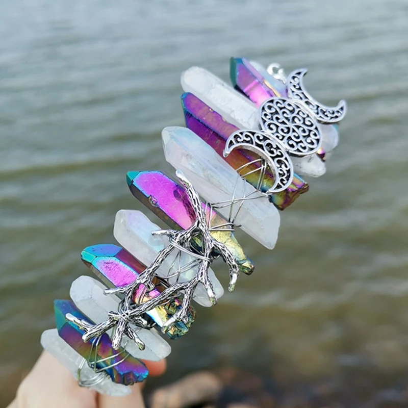 Rainbow Contrast Color Raw Crystal Headband Antique Silver Branches Hair Hoop LX9E
Rainbow Contrast Color Raw Crystal Headband Antique Silver Branches Hair Hoop LX9E