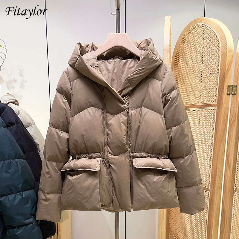 Fitaylor Winter Hooded Warm Light Feather Short Jacket Women Hight Waist Down Coat Big Pocket Fluffy Outwear Waist Retractable
Fitaylor Winter Hooded Warm Light Feather Short Jacket Women Hight Waist Down Coat Big Pocket Fluffy Outwear Waist Retractable