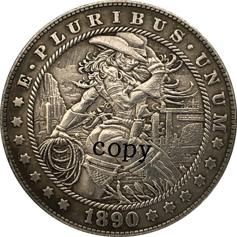 Hobo Nickel 1890-CC USA Morgan Dollar COIN COPY Type 275 
Hobo Nickel 1890-CC USA Morgan Dollar COIN COPY Type 275