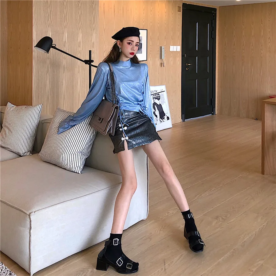 o-neck sweet full crop top Spring and autumn Women's Clothing Korean style vetement femme tops temperament Shirts high quality 
o-neck sweet full crop top Spring and autumn Women's Clothing Korean style vetement femme tops temperament Shirts high quality
