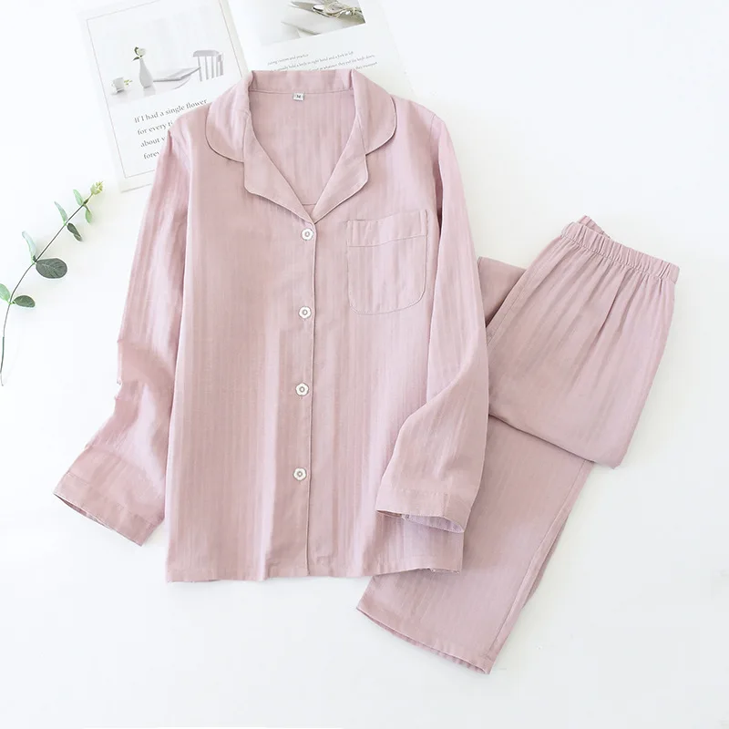 Solid Sleepwear Women 2 Piece Set Pajamas Set 100% Cotton Cute Cartoon Autumn Pyjama Ladies Shirt+Pants Comfort Nature Home Wear
Solid Sleepwear Women 2 Piece Set Pajamas Set 100% Cotton Cute Cartoon Autumn Pyjama Ladies Shirt+Pants Comfort Nature Home Wear