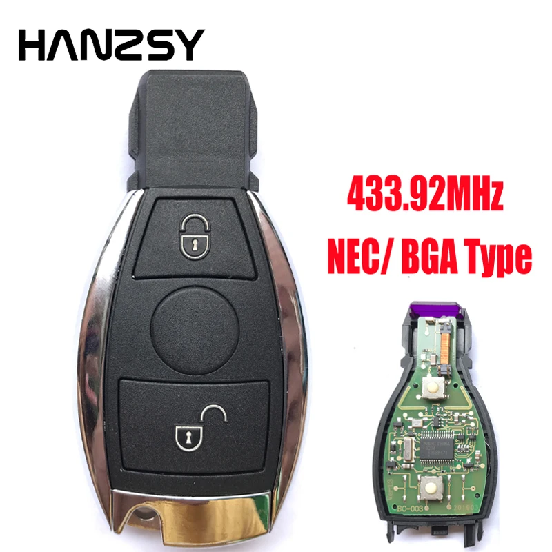 2 buttons 433.92MHz Smart Key For Mercedes BENZ 2000+ NEC/BGA Type Car Remote Key shell Keyless Entry Fob Uncut blade
2 buttons 433.92MHz Smart Key For Mercedes BENZ 2000+ NEC/BGA Type Car Remote Key shell Keyless Entry Fob Uncut blade