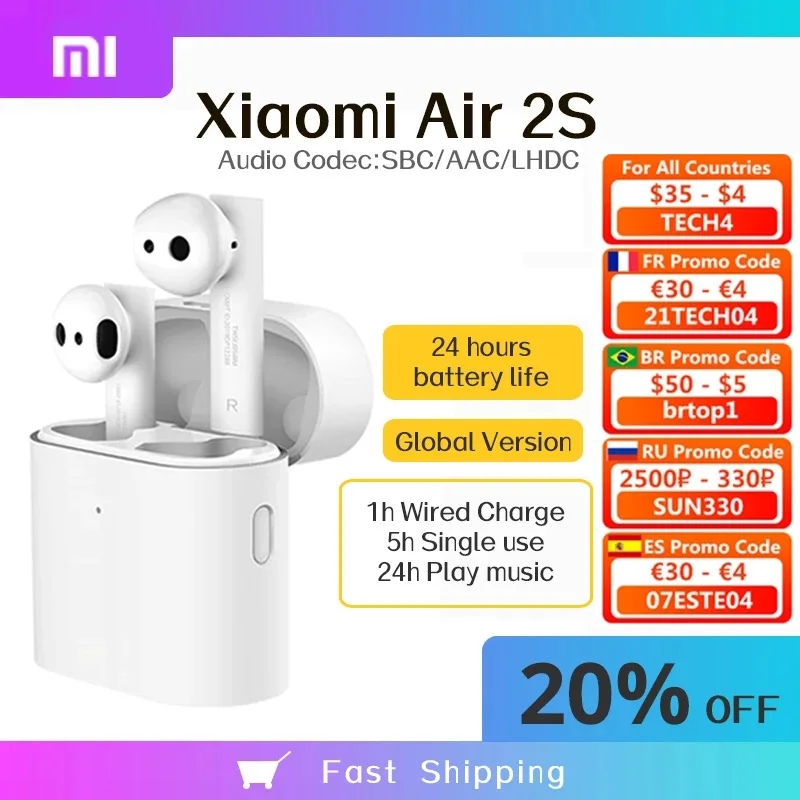 Original Xiaomi Airdots Pro 2s Wireless Earphone Global Version TWS Mi True Earbuds Air 2 S Stereo Control With Mic Earphones
Original Xiaomi Airdots Pro 2s Wireless Earphone Global Version TWS Mi True Earbuds Air 2 S Stereo Control With Mic Earphones