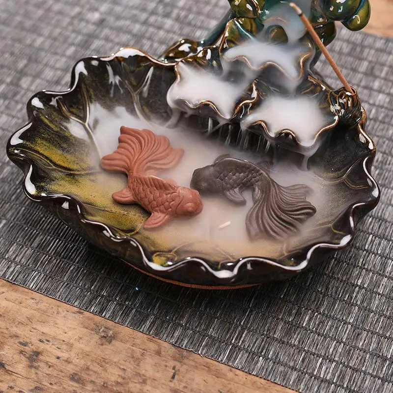 Backflow Incense Burner Ceramic Gift 20 Pcs Cones Smoke Waterfall Incense Sticks Holder Creative Home Decor Porcelain Censer
Backflow Incense Burner Ceramic Gift 20 Pcs Cones Smoke Waterfall Incense Sticks Holder Creative Home Decor Porcelain Censer