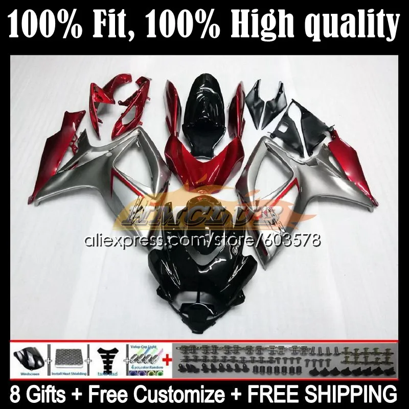 Injection For SUZUKI GSXR 600 750 CC GSXR-750 K6 750CC 5CL.25 GSXR750 GSXR-600 06 07 GSXR600 2006 2007 OEM Fairing Silver red
Injection For SUZUKI GSXR 600 750 CC GSXR-750 K6 750CC 5CL.25 GSXR750 GSXR-600 06 07 GSXR600 2006 2007 OEM Fairing Silver red