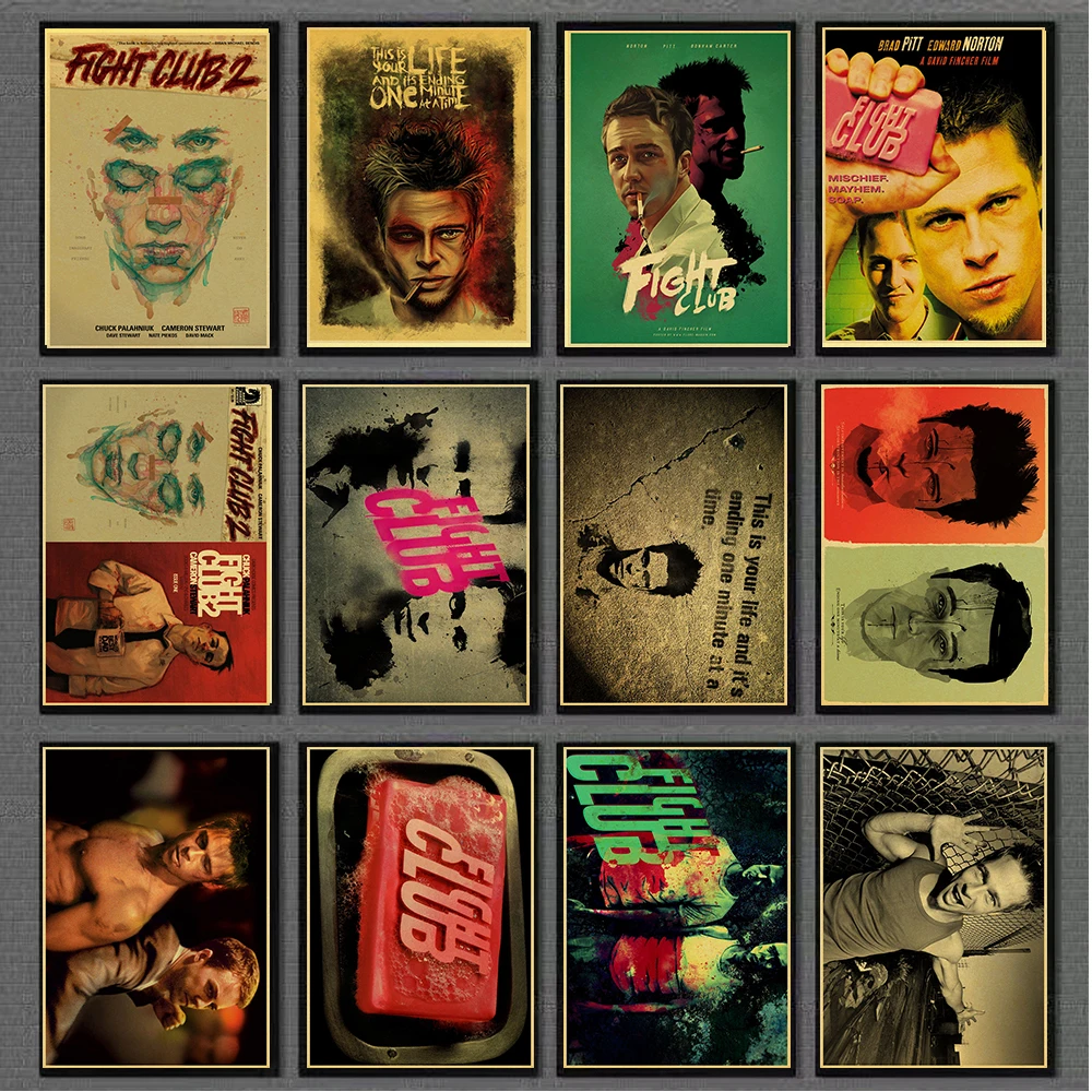 Fight Club Brad Pitt Movie Poster Home Furnishing decoration Kraft Poster/room /bar decor Wall stickers
Fight Club Brad Pitt Movie Poster Home Furnishing decoration Kraft Poster/room /bar decor Wall stickers