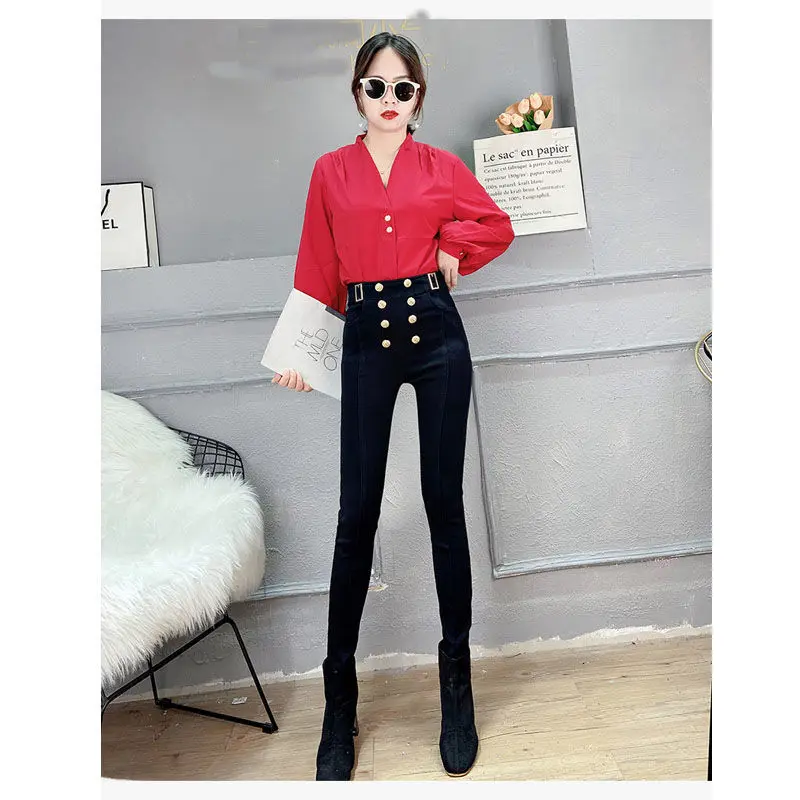 New 2021 Women's Black High waist skinny Stretch elastic jeans Pencil Pants Casual Slim Trousers designer brand jeans plus size
New 2021 Women's Black High waist skinny Stretch elastic jeans Pencil Pants Casual Slim Trousers designer brand jeans plus size