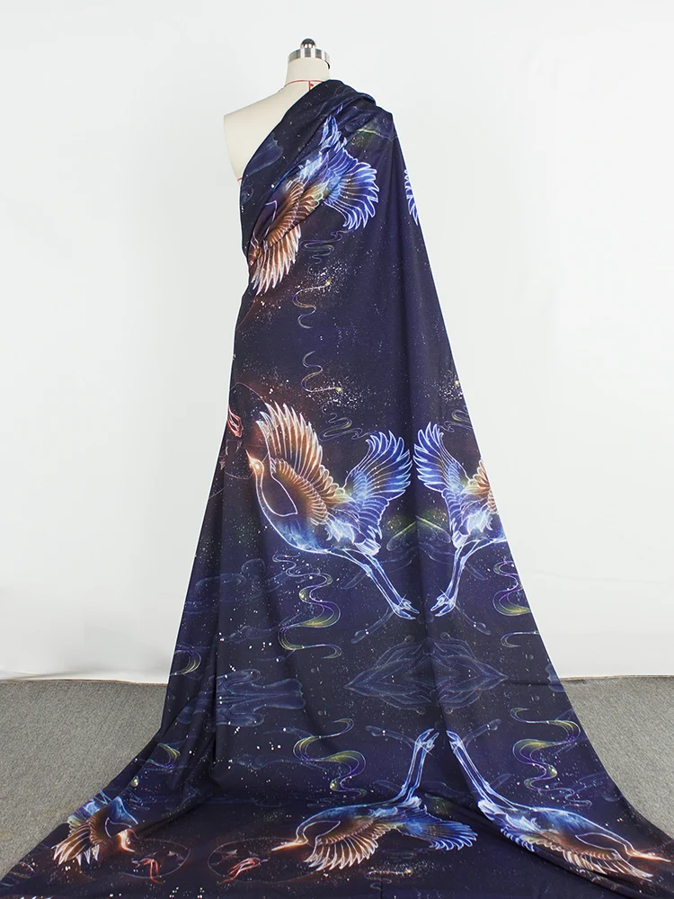 Starry Sky Fantasy DIY Fabric Dream Gradual Change Crane Printing Chinese Style Fabric Hanfu Silver Yarn Designer Fabric
Starry Sky Fantasy DIY Fabric Dream Gradual Change Crane Printing Chinese Style Fabric Hanfu Silver Yarn Designer Fabric