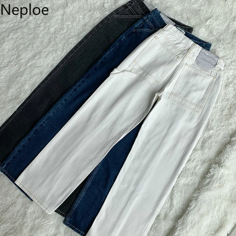 Neploe 2021 Woman High Waist Jeans Retro White Black Jeans Trousers Straight Overalls Pants Long Loose Wide Leg Jeans for Women
Neploe 2021 Woman High Waist Jeans Retro White Black Jeans Trousers Straight Overalls Pants Long Loose Wide Leg Jeans for Women