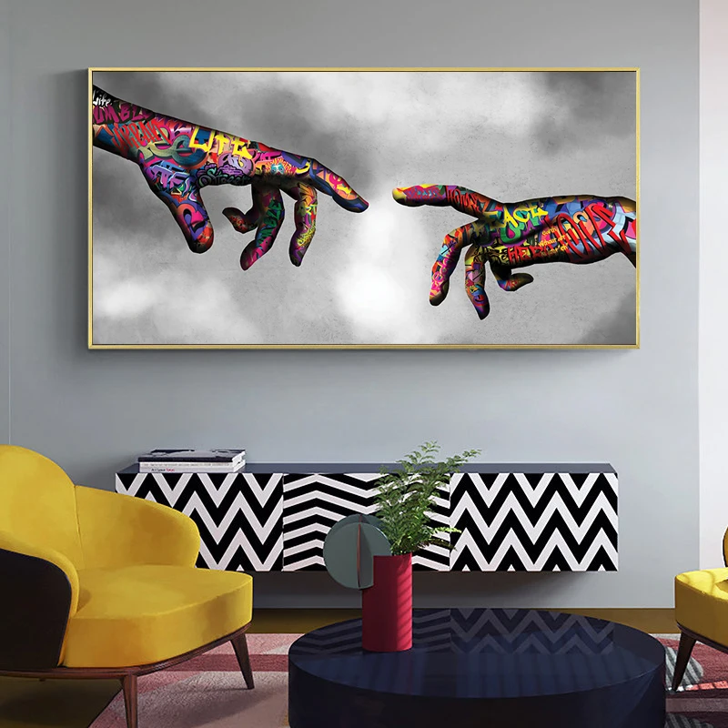 Graffiti Art Abstract Canvas Painting on The Wall Colorful Pictures Hand of God Picture Wall Art Prints Posters for Living Room
Graffiti Art Abstract Canvas Painting on The Wall Colorful Pictures Hand of God Picture Wall Art Prints Posters for Living Room