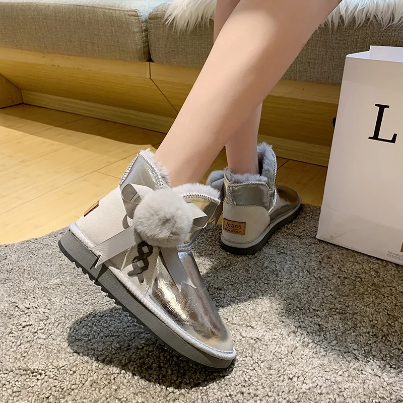 Patent Leather Waterproof Winter Ankle Boots Women's Casual Flat Snow Boots Plush Warm Zipper Cotton Shoes 35-40 Women Boots
Patent Leather Waterproof Winter Ankle Boots Women's Casual Flat Snow Boots Plush Warm Zipper Cotton Shoes 35-40 Women Boots