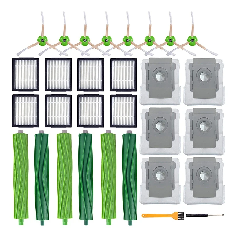 Replacement Parts Kit Compatible for IRobot Roomba I7 I7+ I6+ I8 E5 E6 E7 Rubber Roller, Filters,Side Brushes, Dust Bag
Replacement Parts Kit Compatible for IRobot Roomba I7 I7+ I6+ I8 E5 E6 E7 Rubber Roller, Filters,Side Brushes, Dust Bag
