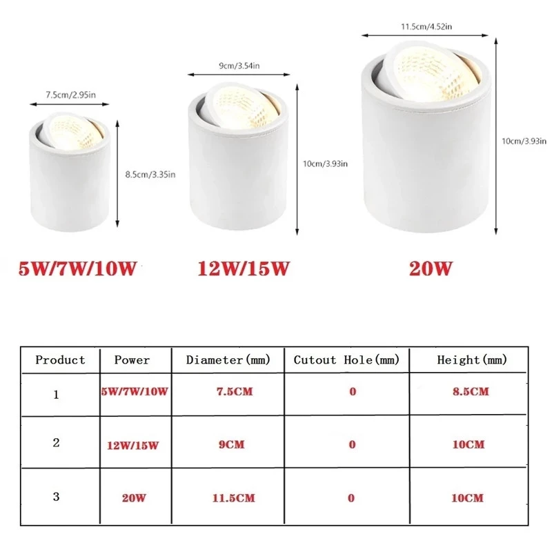 New Surface Mounted COB Downlight Ceiling Lamps 5W/7W/10W/12W/15W/20W LED Spot Light For Bedroom Living Room Clothing Store
New Surface Mounted COB Downlight Ceiling Lamps 5W/7W/10W/12W/15W/20W LED Spot Light For Bedroom Living Room Clothing Store