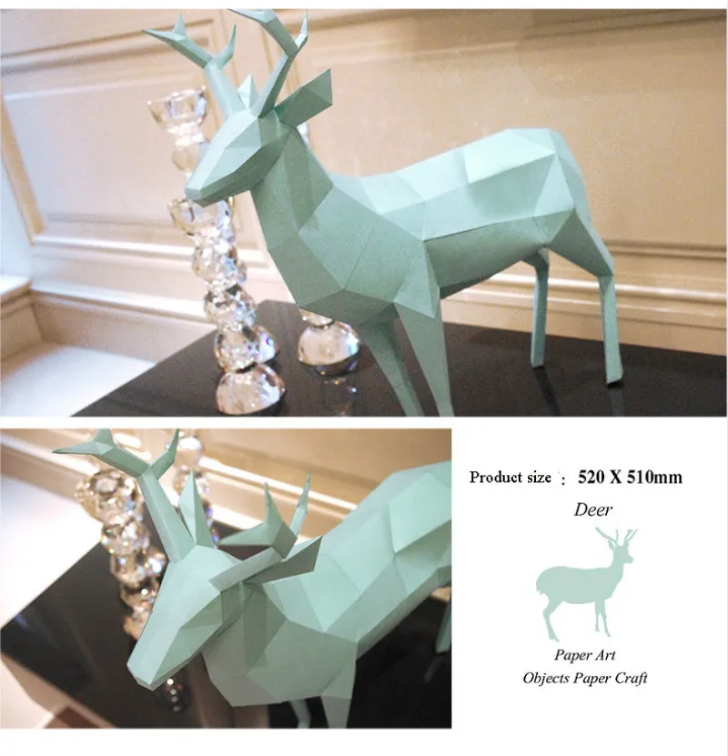 Diy Paper Quality Model Manual Three-dimensional 3D Jigsaw Puzzle Children Toys Beneficial Wisdom - Deer(12pages) | Игрушки и хобби