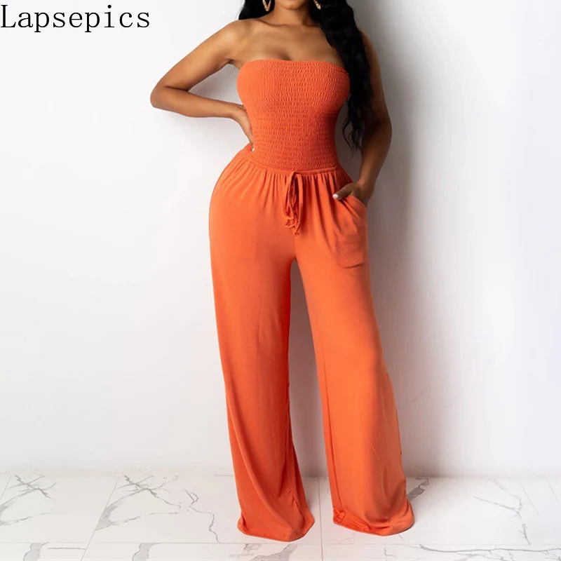 Summer Women Jumpsuits Sleeveless Strapless Wide Leg Rompers Sexy Night Club Party Bandage One Piece Outfits
Summer Women Jumpsuits Sleeveless Strapless Wide Leg Rompers Sexy Night Club Party Bandage One Piece Outfits