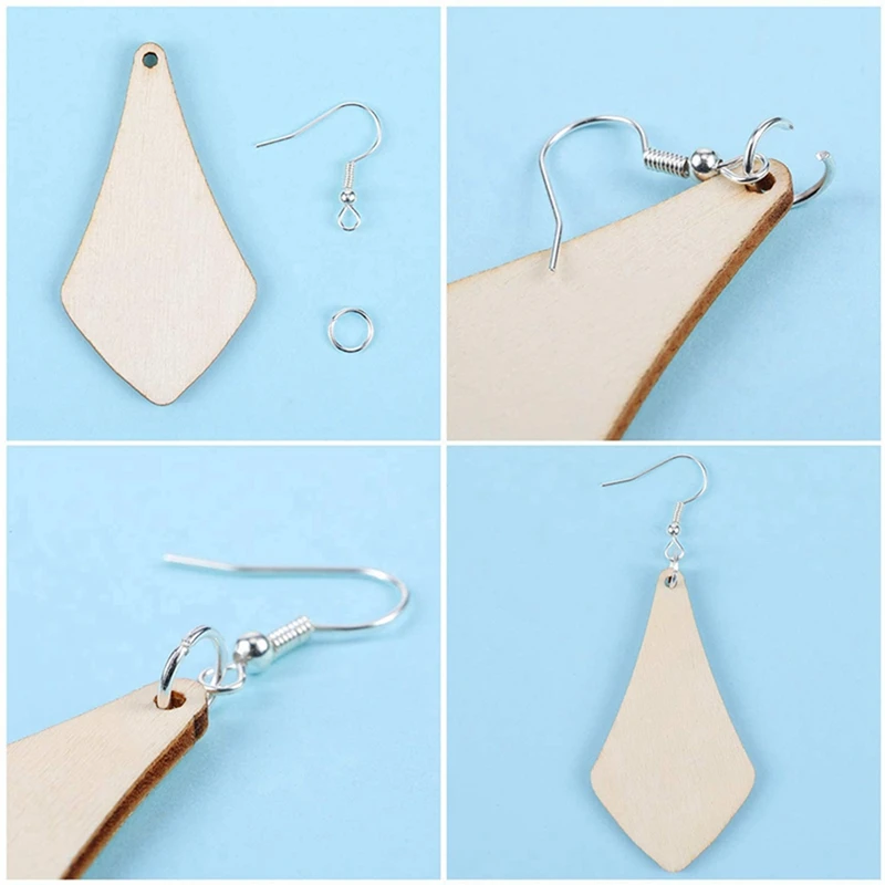 2 Set Unfinished Wood Earring Pendants with Earring Hooks and Jump Rings for Jewelry DIY Making, A & B
2 Set Unfinished Wood Earring Pendants with Earring Hooks and Jump Rings for Jewelry DIY Making, A & B