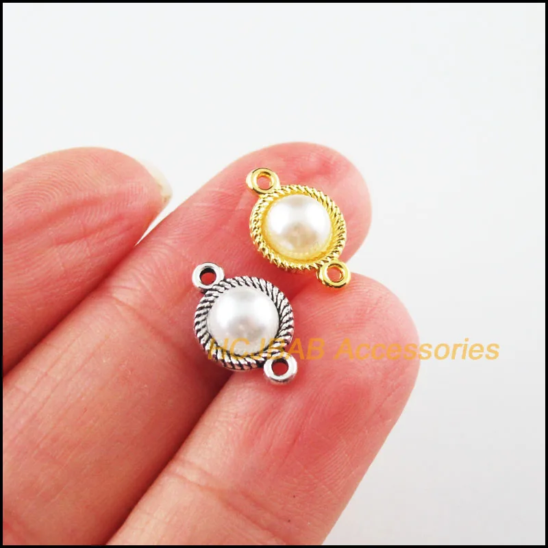 30 New Round Charms Tibetan Silver Tone & Gold Color Retro Circle White Acrylic Pendants 8.5x13mm
30 New Round Charms Tibetan Silver Tone & Gold Color Retro Circle White Acrylic Pendants 8.5x13mm