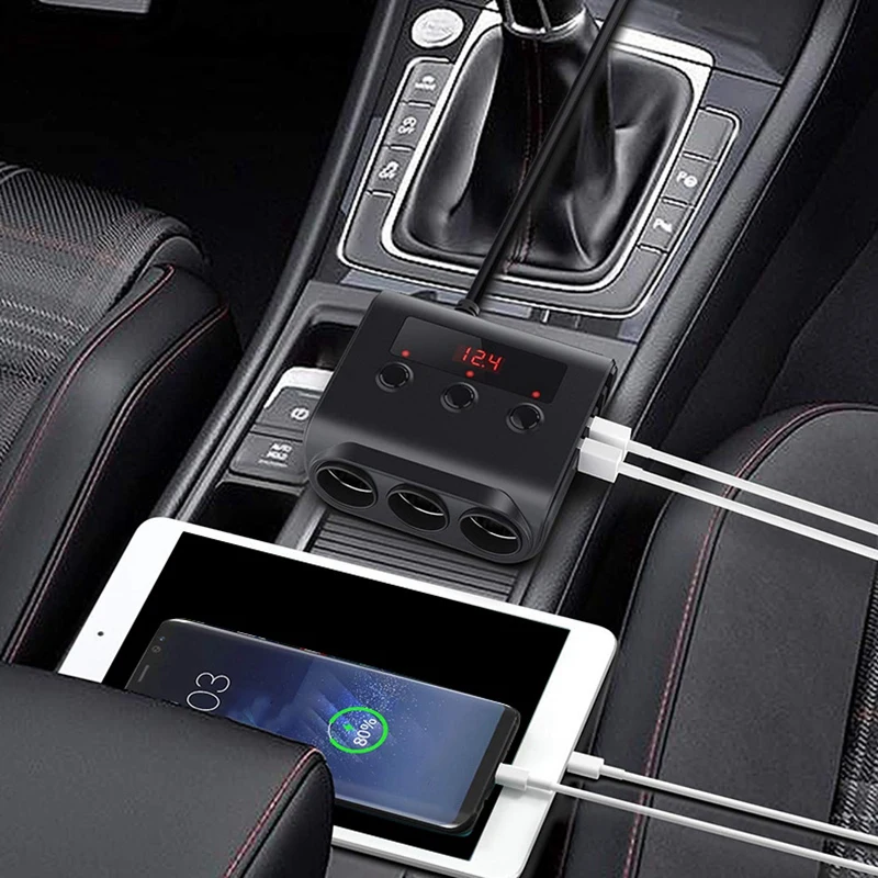 Car Charger Splitter 12V/24V 100W Car Power Outlet with Switch Voltage Display 4 USB Ports Car Charger Adapter
Car Charger Splitter 12V/24V 100W Car Power Outlet with Switch Voltage Display 4 USB Ports Car Charger Adapter