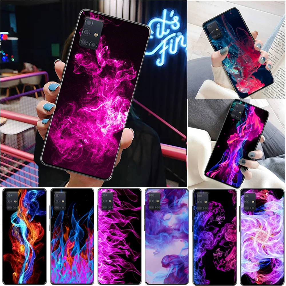 

Fashion Red Flames Fitted Phone Case For Samsung Galaxy A72 A52 A42 A32 4G 5G A11 A21S A31 A41 A51 A71 Carcasa Coque Funda