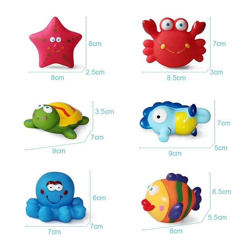 6Pc Bath Toys Floating Bath Toys Sea Creature Soft Bath Time Toys Preschool Animal Bathtub Toys for Toddlers
6Pc Bath Toys Floating Bath Toys Sea Creature Soft Bath Time Toys Preschool Animal Bathtub Toys for Toddlers