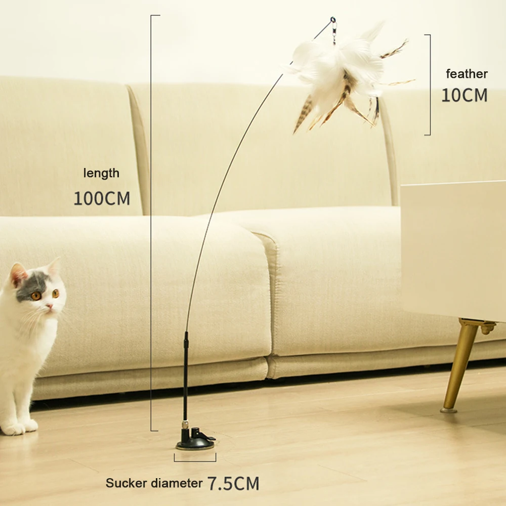 Funny Cat Toys Cat Pet Toy Sucker Fixed Long Rod Cat Stick Interactive Cat Play Wand With Feather Toys For Cats With Small Bell
Funny Cat Toys Cat Pet Toy Sucker Fixed Long Rod Cat Stick Interactive Cat Play Wand With Feather Toys For Cats With Small Bell
