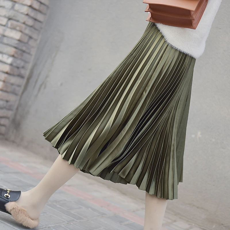 2021 Spring Summer Two Layer Women Suede Skirt Long Pleated Skirts Top Brand Womens Saias Midi Faldas Vintage Women Midi Skirt
2021 Spring Summer Two Layer Women Suede Skirt Long Pleated Skirts Top Brand Womens Saias Midi Faldas Vintage Women Midi Skirt