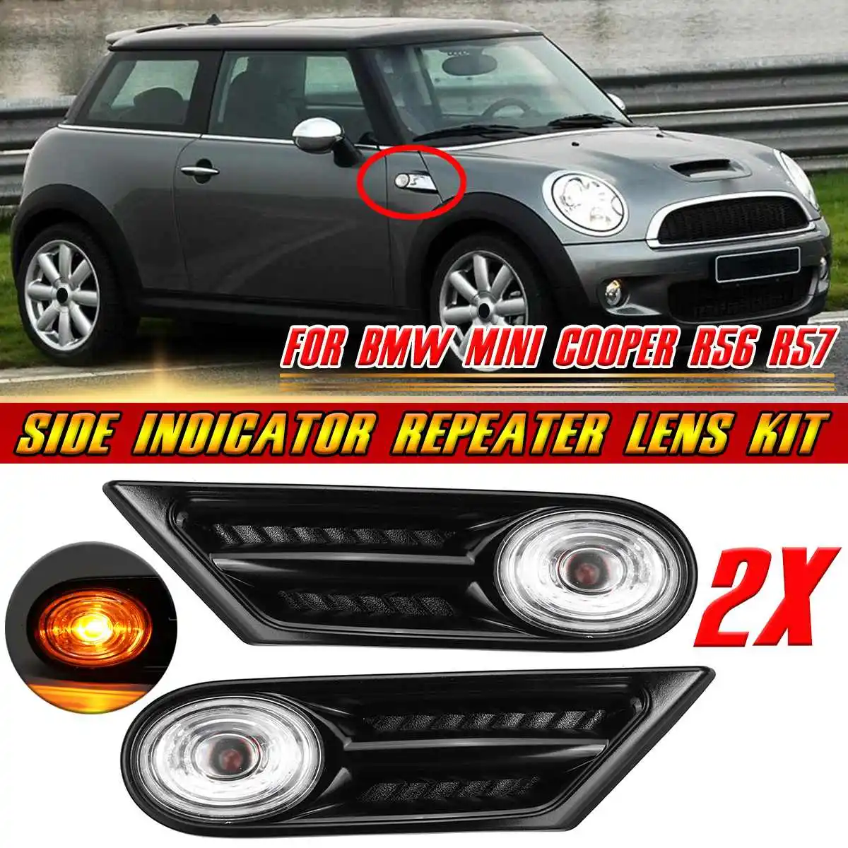 High Qualiy LED Side Marker Light Assembly Car Turn Signal Blinker Lamp Side Repeater Lights For BMW MINI COOPER R56 R57
High Qualiy LED Side Marker Light Assembly Car Turn Signal Blinker Lamp Side Repeater Lights For BMW MINI COOPER R56 R57